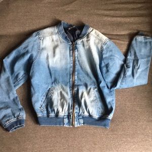 Denim Bomber Jacket - M